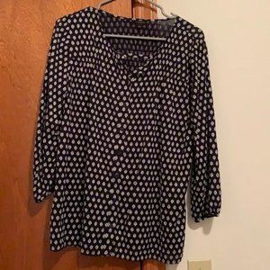 ots navy printed blouse